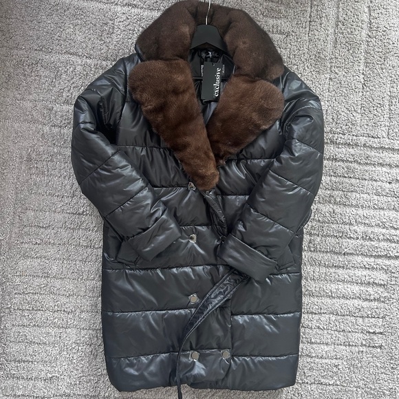 Women coat with fur  jacket with mink - Picture 1 of 4